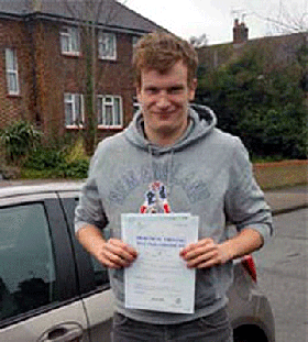 Well done Andrew after driving lessons at
Alpha1 driving school
  with one of our driving instructors