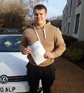Well done Billy after driving lessons at 
Alpha1 driving school
  - another first time test pass