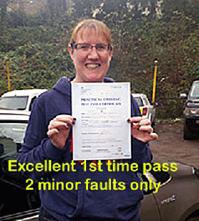 Well done Judith after a great first time test pass with inly 4 minor faults after driving lessons at
Alpha1 driving school
 