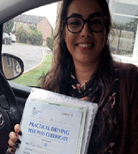Well done Priya for your first time test pass with  
Alpha1 driving school
 